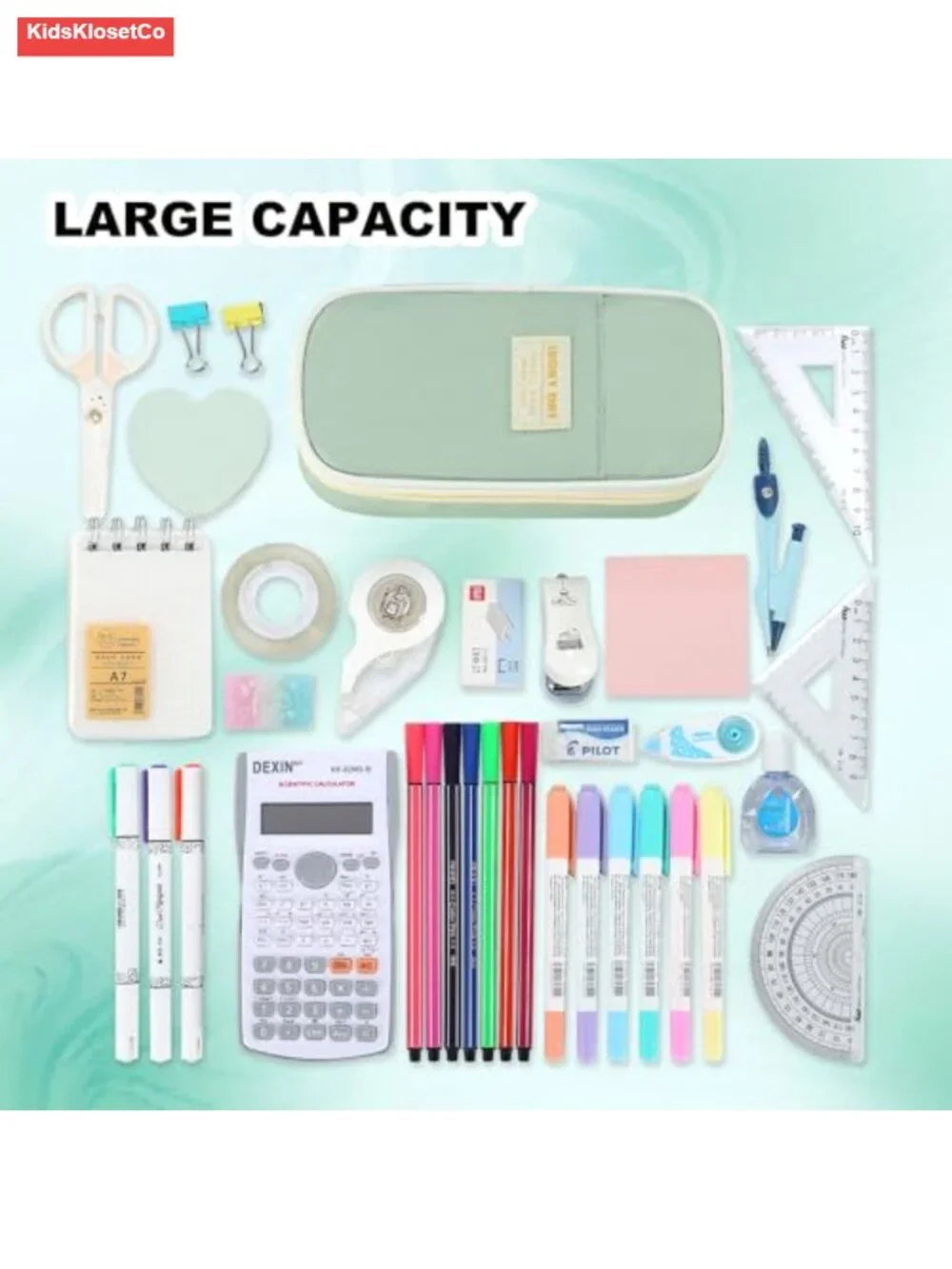 Large Pencil Case Organizer Zipper Pouch Big Capacity Stationery Holder